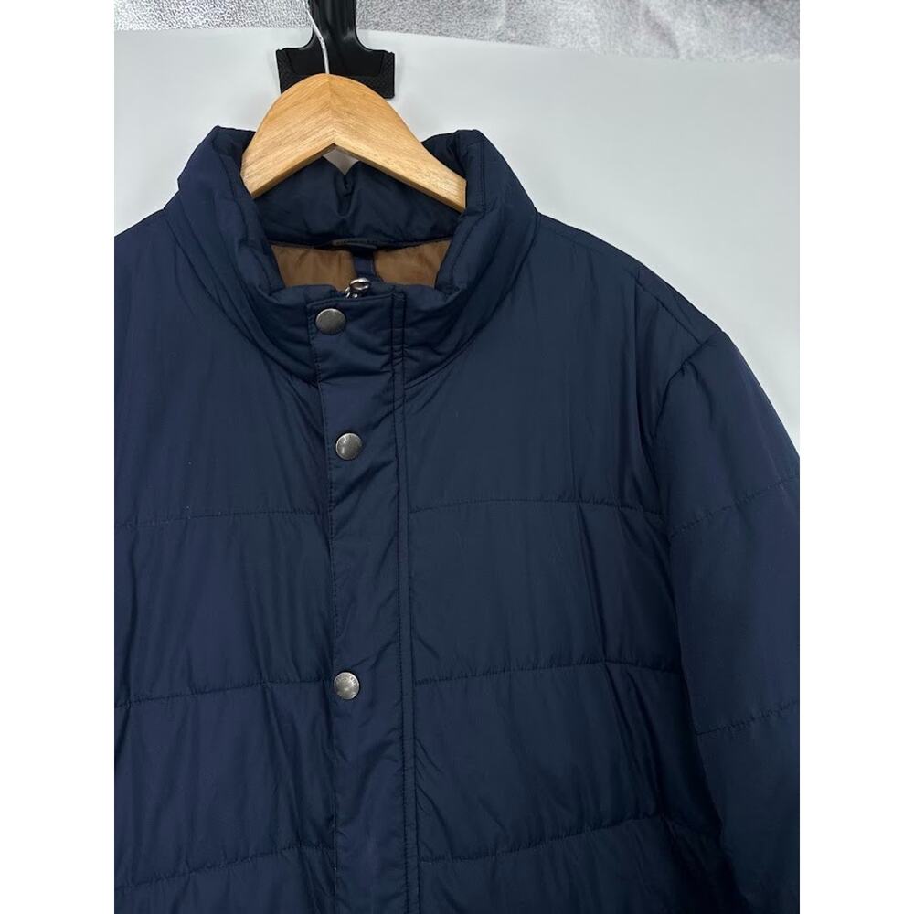 Lands End Mens XL Navy Blue Puffer Jacket Coat Full Zip Lightweight Insulated - Picture 3 of 11